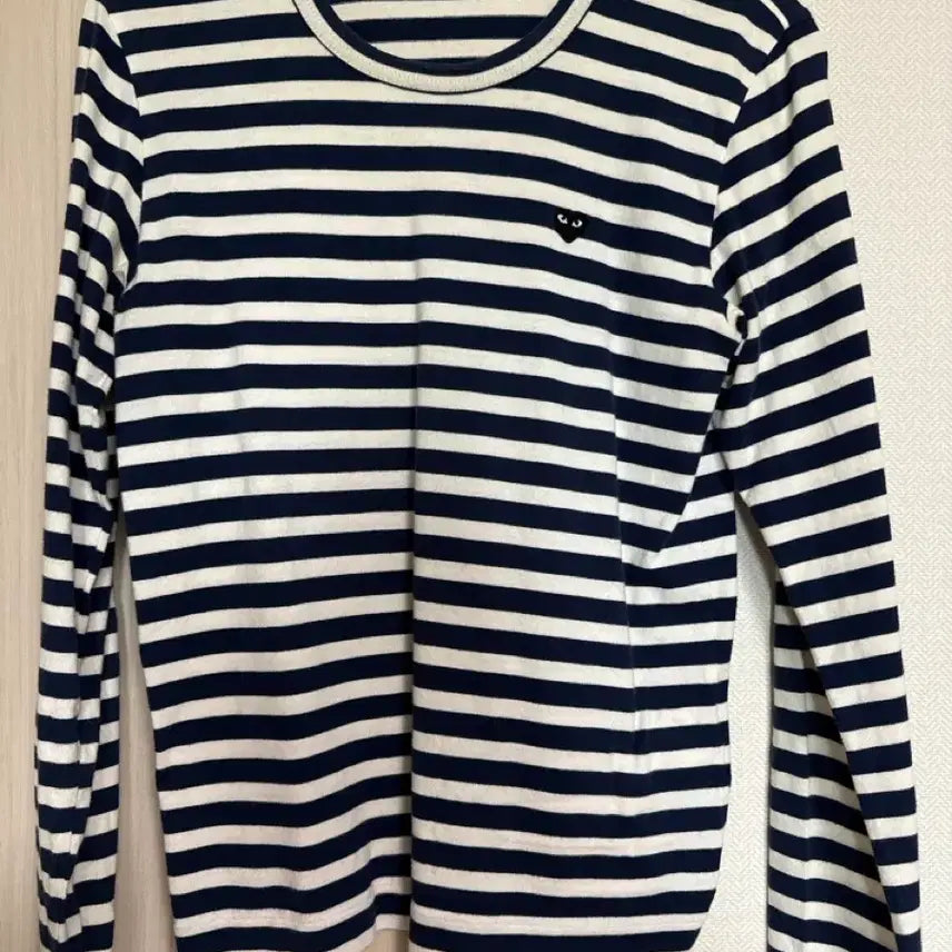 [BUNJANG] Comme des Garcons Play Striped Long Sleeve T-shirt / 꼼데가르송 플레이 스트라이프 긴팔 티셔츠