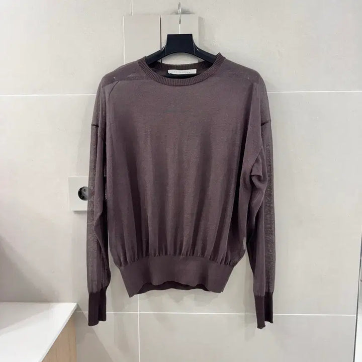[BUNJANG] Brown Loose Fit See-Through Knit Sweater / 브라운 루즈핏 시스루니트