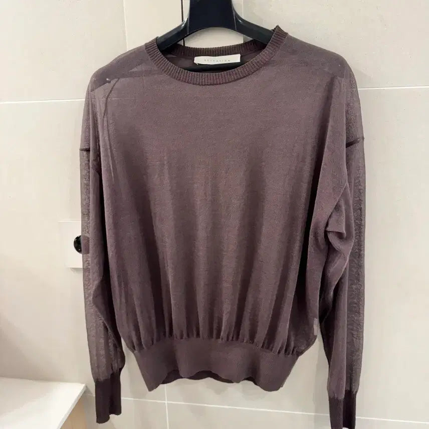 [BUNJANG] Brown Loose Fit See-Through Knit Sweater / 브라운 루즈핏 시스루니트