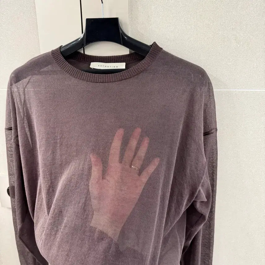 [BUNJANG] Brown Loose Fit See-Through Knit Sweater / 브라운 루즈핏 시스루니트