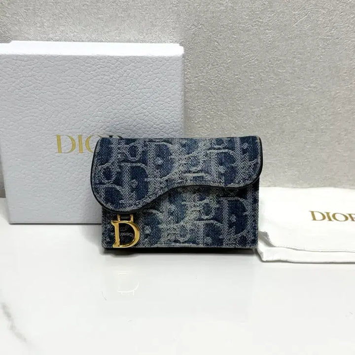 [BUNJANG] Dior Saddle Bloom Denim Card Holder / (정품/A+)디올 새들 블룸 데님 카드지갑