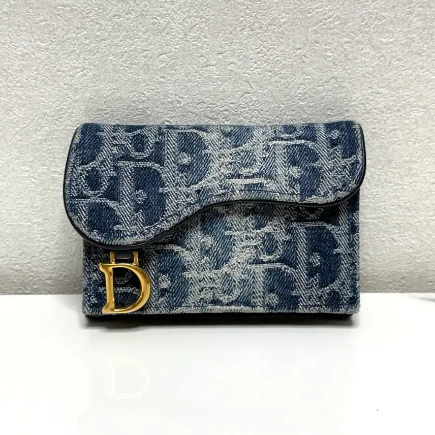 [BUNJANG] Dior Saddle Bloom Denim Card Holder / (정품/A+)디올 새들 블룸 데님 카드지갑