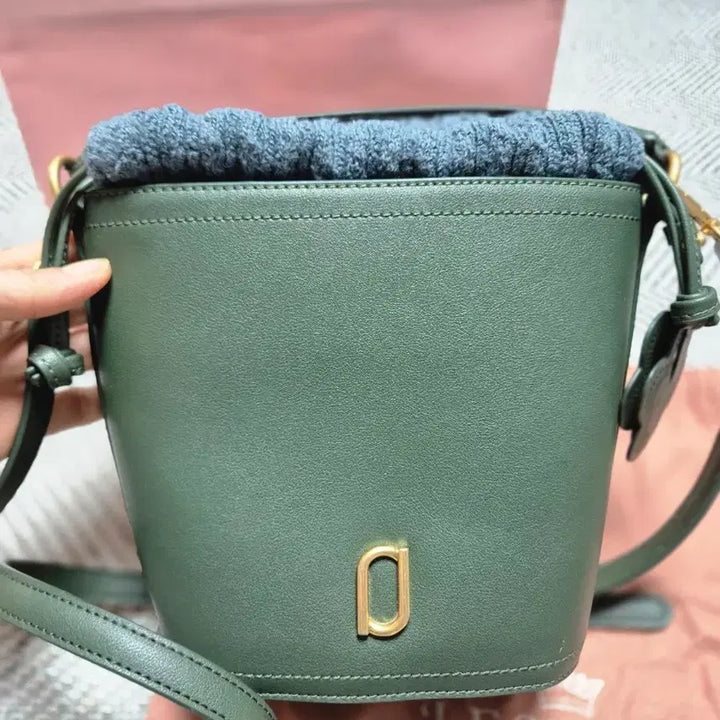 [BUNJANG] J.ESTINA Green Knit Bucket Bag Set / 무료배송 제이에스티나 그린 버킷백 니트 복조리 세트