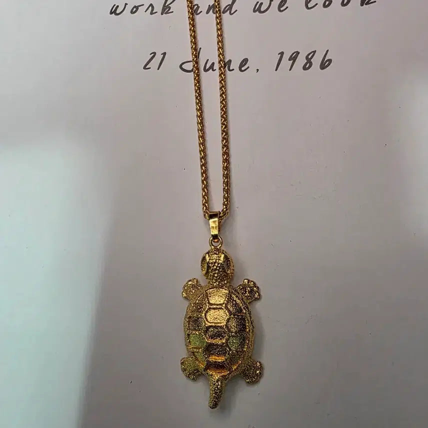 [BUNJANG] 24K Gold Plated Turtle Pendant Necklace / 24k특수골드도금 거북이 팬던트목걸이
