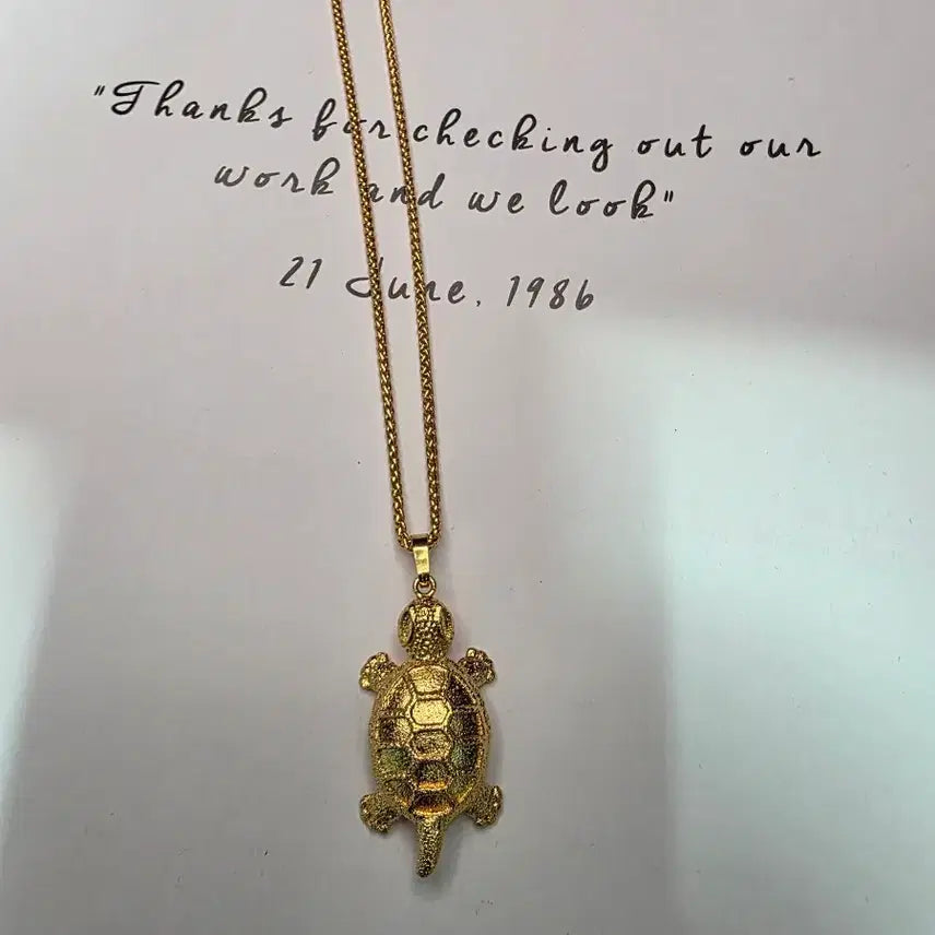 [BUNJANG] 24K Gold Plated Turtle Pendant Necklace / 24k특수골드도금 거북이 팬던트목걸이