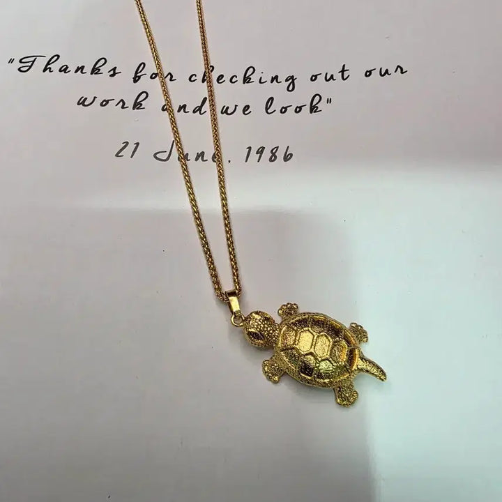 [BUNJANG] 24K Gold Plated Turtle Pendant Necklace / 24k특수골드도금 거북이 팬던트목걸이