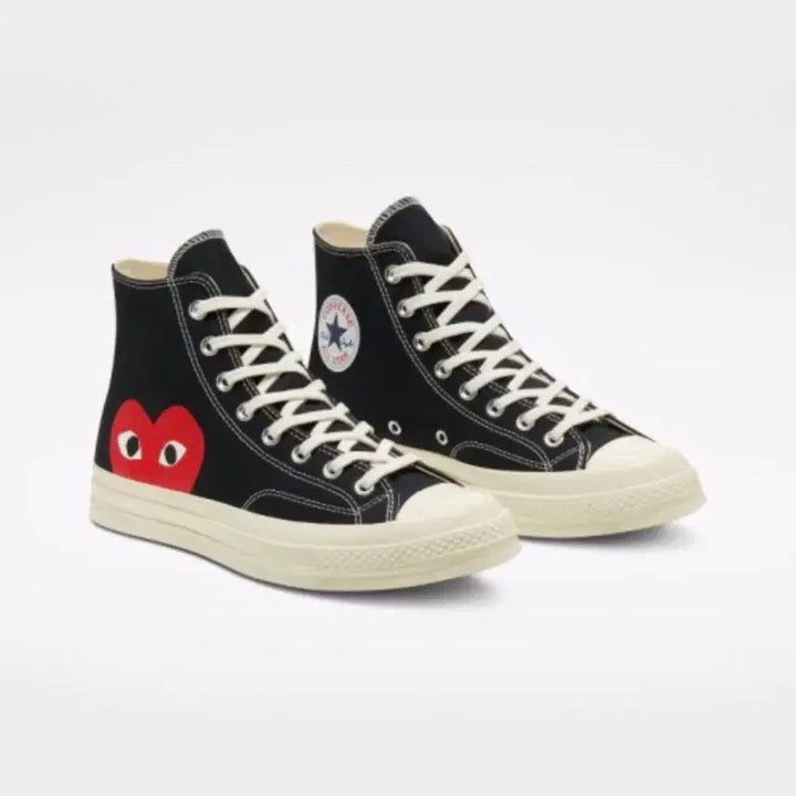 [BUNJANG] Converse x Comme des Garcons Chuck Taylor High Black Sneakers / 컨버스 x 꼼데가르송 척 테일러 하이 블랙 스니커즈 운동화