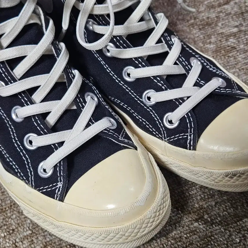 [BUNJANG] Converse x Comme des Garcons Chuck Taylor High Black Sneakers / 컨버스 x 꼼데가르송 척 테일러 하이 블랙 스니커즈 운동화