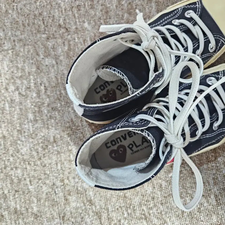 [BUNJANG] Converse x Comme des Garcons Chuck Taylor High Black Sneakers / 컨버스 x 꼼데가르송 척 테일러 하이 블랙 스니커즈 운동화