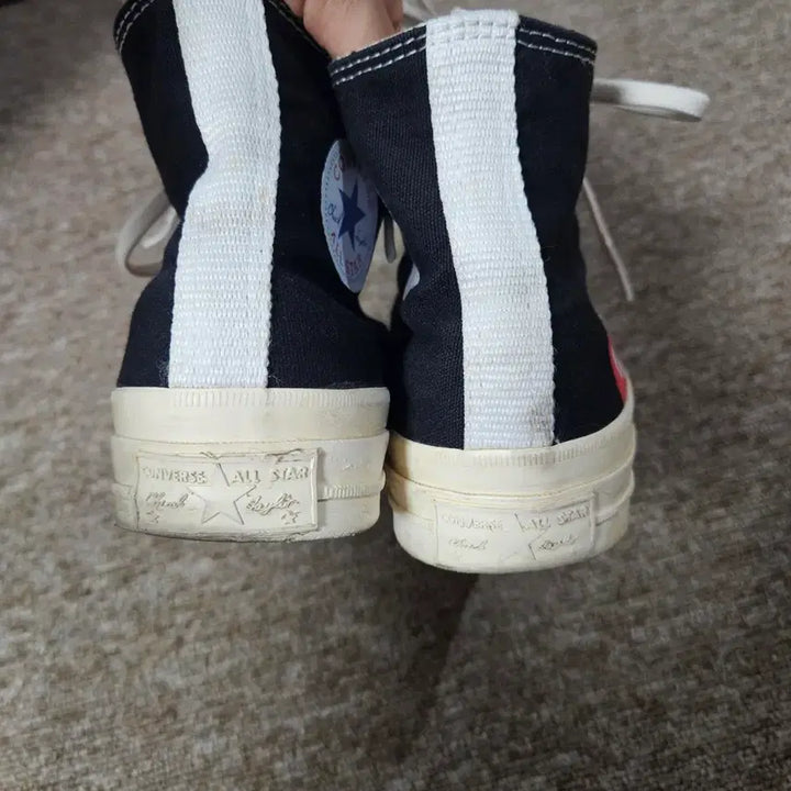 [BUNJANG] Converse x Comme des Garcons Chuck Taylor High Black Sneakers / 컨버스 x 꼼데가르송 척 테일러 하이 블랙 스니커즈 운동화