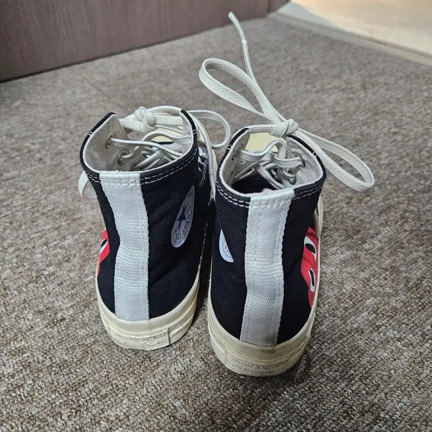 [BUNJANG] Converse x Comme des Garcons Chuck Taylor High Black Sneakers / 컨버스 x 꼼데가르송 척 테일러 하이 블랙 스니커즈 운동화