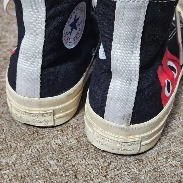 [BUNJANG] Converse x Comme des Garcons Chuck Taylor High Black Sneakers / 컨버스 x 꼼데가르송 척 테일러 하이 블랙 스니커즈 운동화