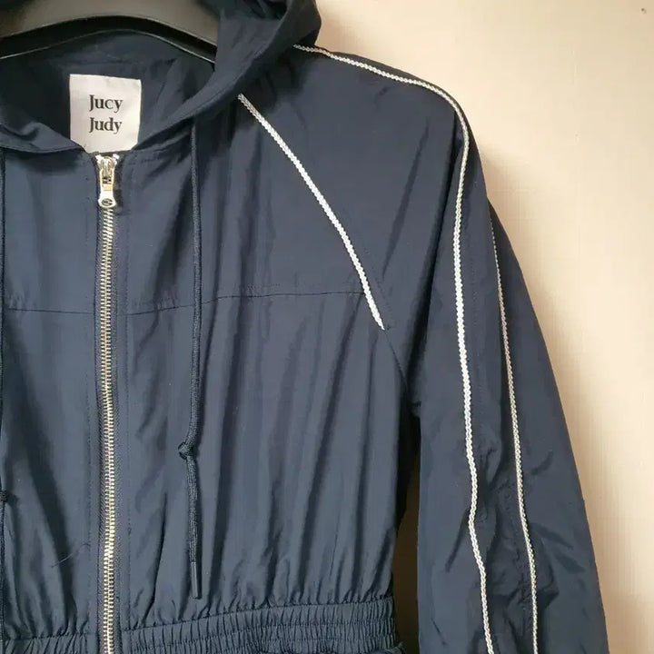 [BUNJANG] Lucy Judy Navy Hooded Long Windbreaker Dress / lucy judy 후드 롱 바람막이&amp;원피스