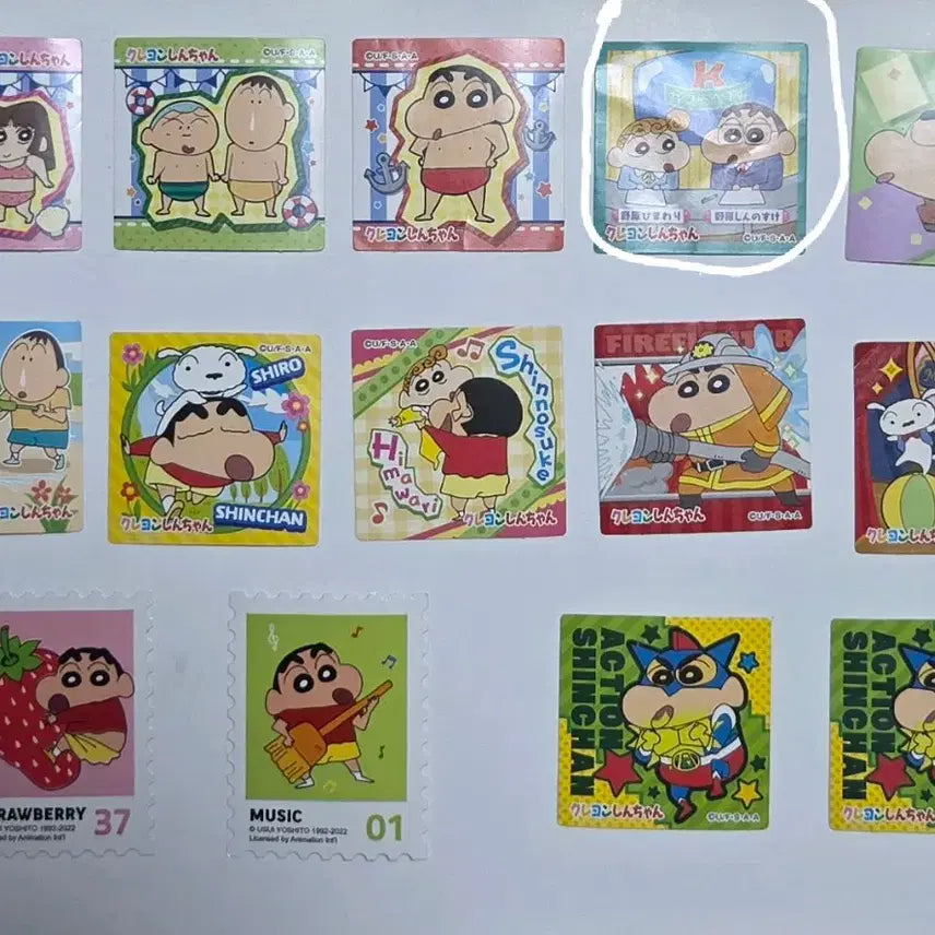 [BUNJANG] Crayon Shin-chan Chocobi Sticker Bundle Set / 일괄) 고전 짱구는 못말려 초코비 스티커 우편 씰 스티커 14종
