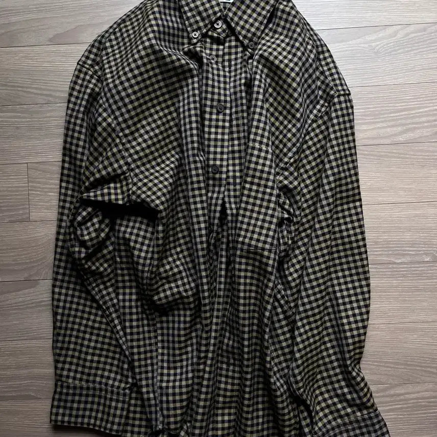 [BUNJANG] Uniqlo U Check Pattern Shirt Yellow L / 유니클로 U 체크패턴 셔츠 옐로우 L