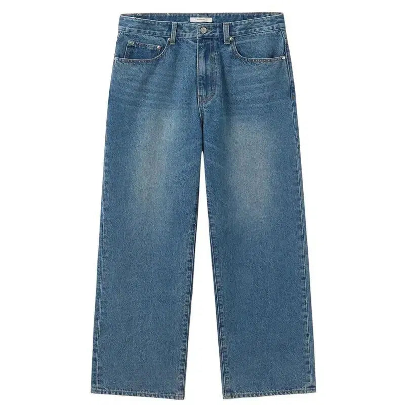 [BUNJANG] Moon Sun Argyle Hole Pocket Straight Jeans Indigo Medium Wash / (L) 문선 아가일 홀 포켓 스트레이트 팬츠 인디고 미디움 워시
