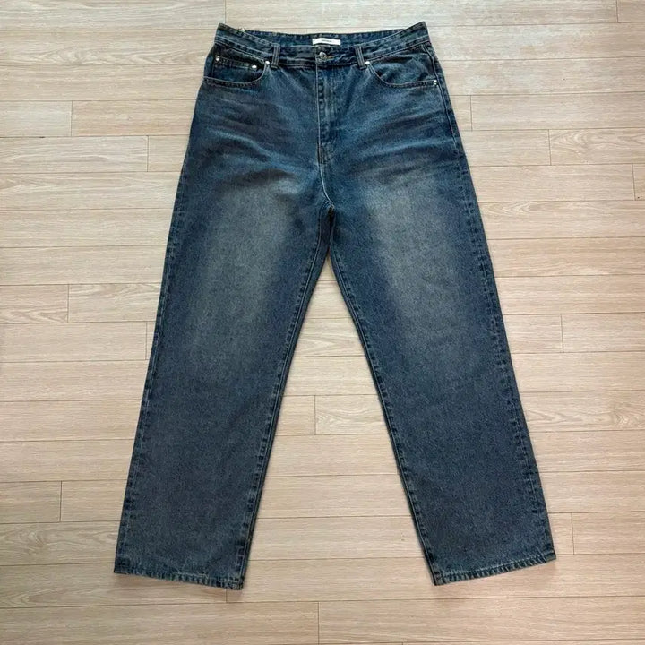 [BUNJANG] Moon Sun Argyle Hole Pocket Straight Jeans Indigo Medium Wash / (L) 문선 아가일 홀 포켓 스트레이트 팬츠 인디고 미디움 워시