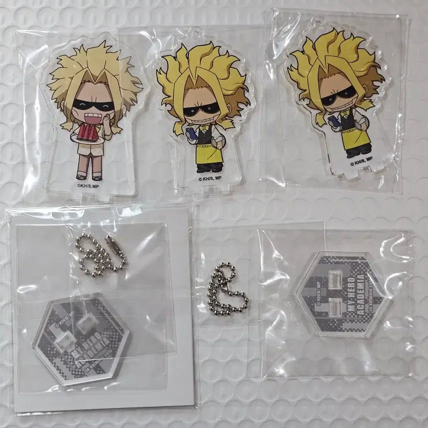 [BUNJANG] All Might Animate Cafe Acrylic Keyring &amp; Stand Set / 올마이트 애니메이트 카페 콜라보 아크릴 스탠드 키링 세트 나히아
