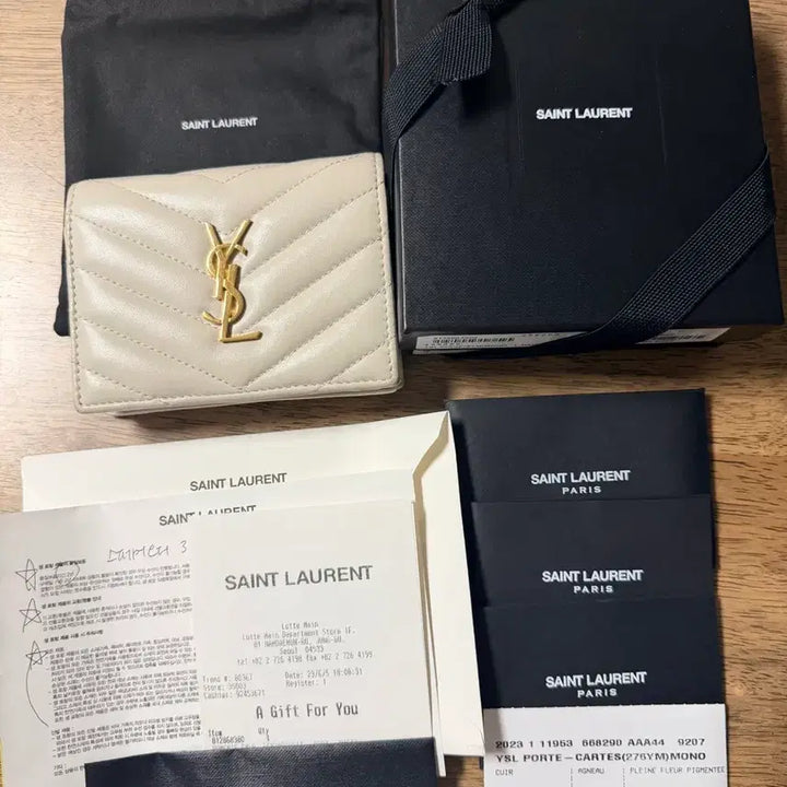 [BUNJANG] Saint Laurent Matelassé Lambskin Flap Card Holder / 생로랑 마틀라세 램스킨 플랩 카드지갑