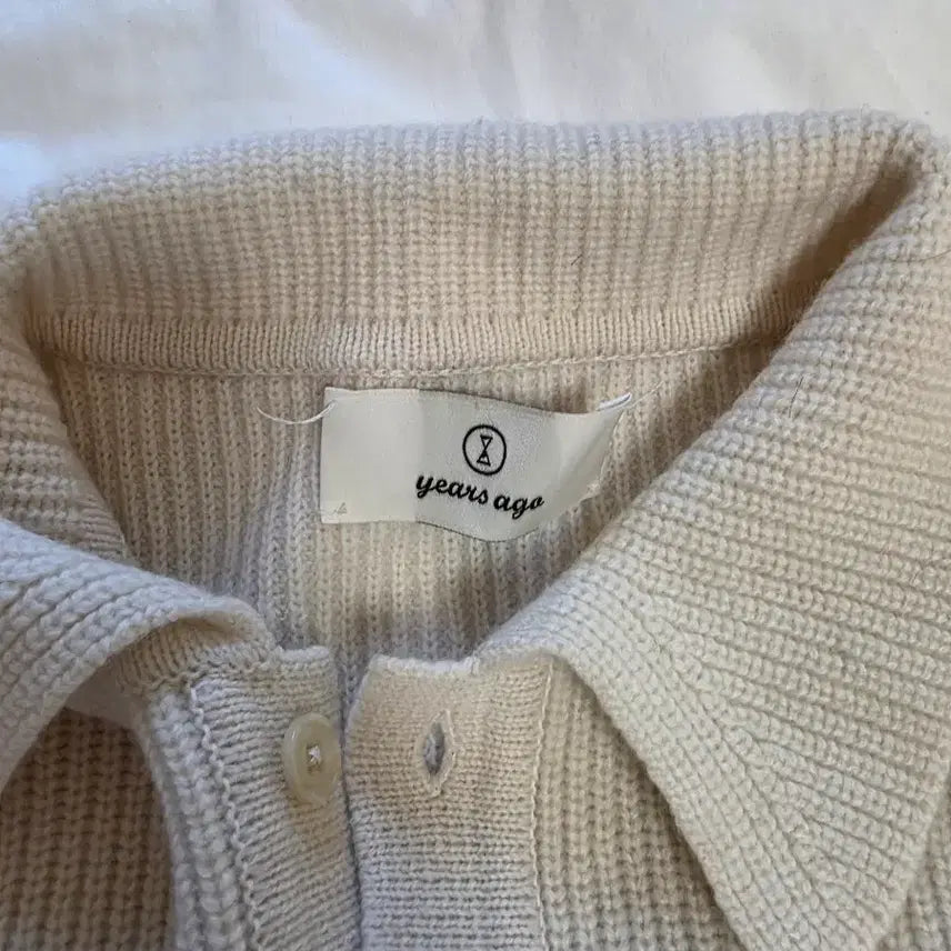 [BUNJANG] Years Ago Merino Wool Collar Knit White M / 이얼즈어고 카라 니트 화이트 M