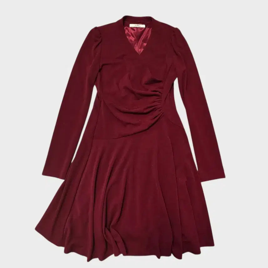 [BUNJANG] LIST Burgundy Drape Dress (Size 55) / LIST 버건디 드레이핑 원피스 55사이즈