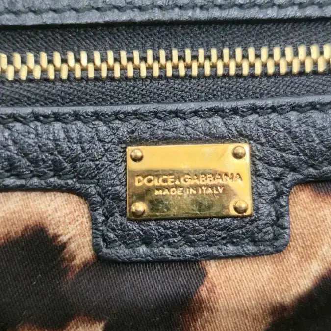 [BUNJANG] Dolce &amp; Gabbana Sicily Grain Leather Tote Bag / 돌체앤가바나 정품 시칠리 그레인 레더 토트백 (블랙/골드)