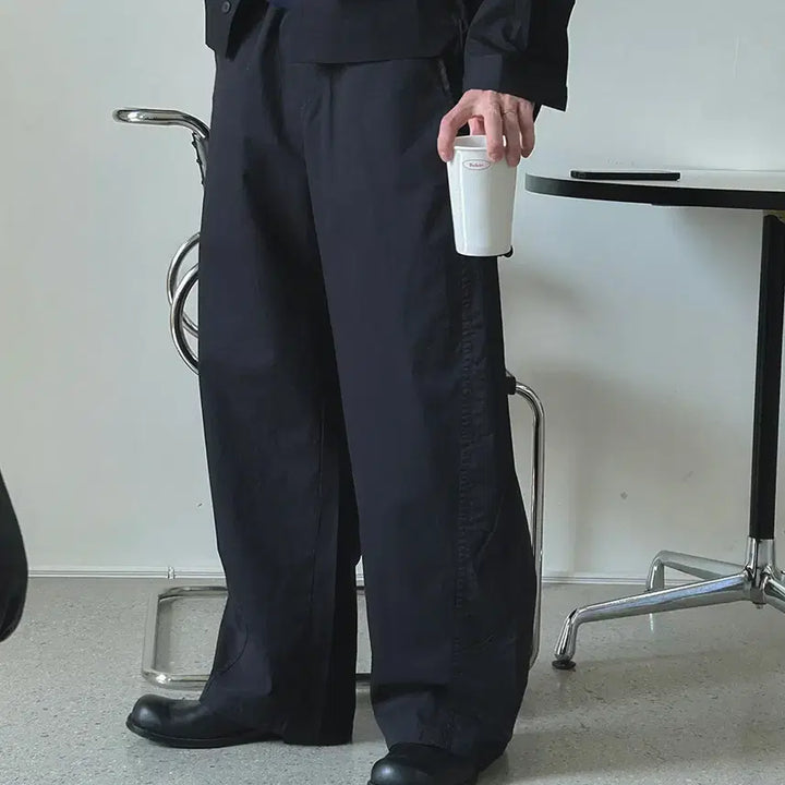 [BUNJANG] Unisex Washed Cotton Wide Banding Pants / [남여공용]워싱코튼 기본 와이드밴딩팬츠 M~XL