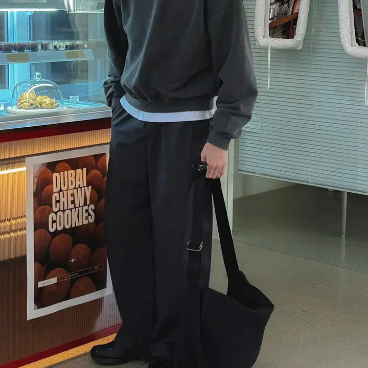 [BUNJANG] Unisex Washed Cotton Wide Banding Pants / [남여공용]워싱코튼 기본 와이드밴딩팬츠 M~XL