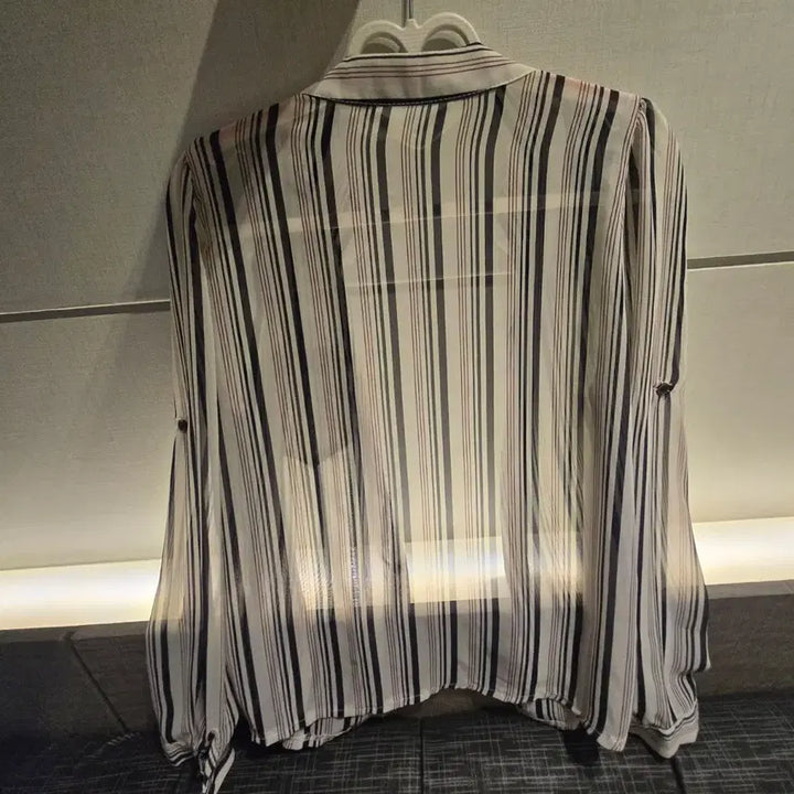 [BUNJANG] Stripe See-Through Blouse / 스트라이프 시스루 블라우스