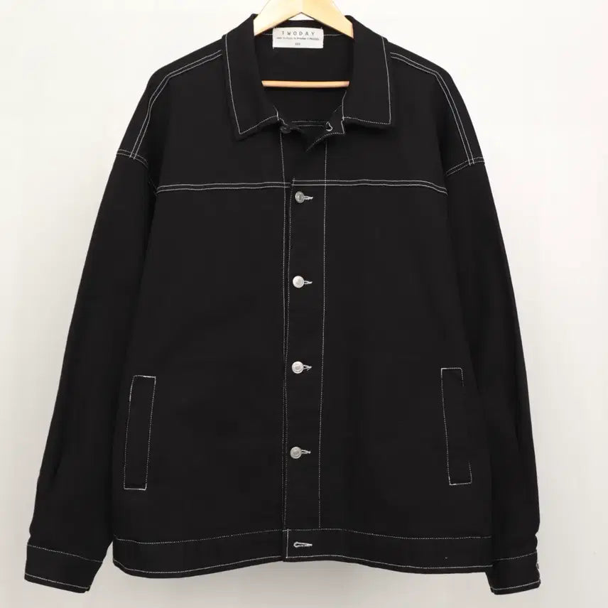 [BUNJANG] [새상품] 5XL-6XL 남자 블랙 데님 스티치 자켓 (가슴단면 72cn / [새상품] 5XL-6XL 남자 블랙 데님 스티치 자켓 (가슴단면 72cn