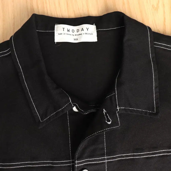 [BUNJANG] [새상품] 5XL-6XL 남자 블랙 데님 스티치 자켓 (가슴단면 72cn / [새상품] 5XL-6XL 남자 블랙 데님 스티치 자켓 (가슴단면 72cn