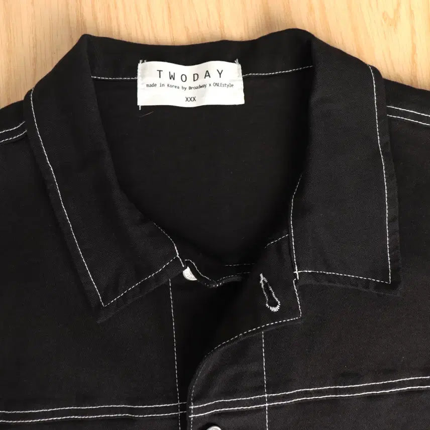 [BUNJANG] [새상품] 5XL-6XL 남자 블랙 데님 스티치 자켓 (가슴단면 72cn / [새상품] 5XL-6XL 남자 블랙 데님 스티치 자켓 (가슴단면 72cn
