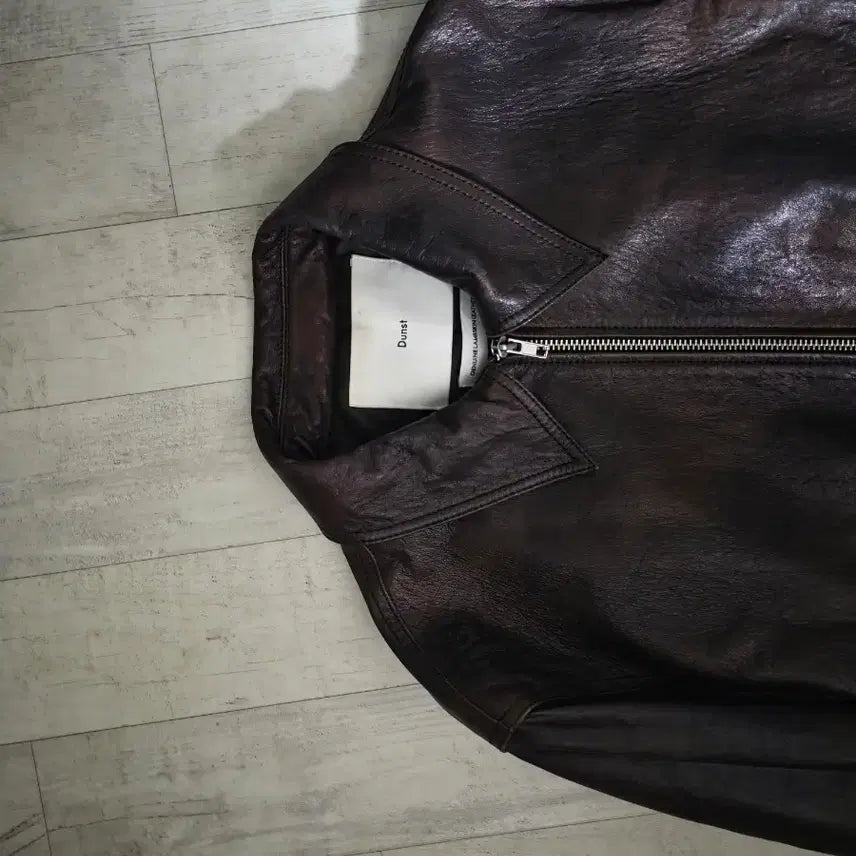 [BUNJANG] Dunst Burnished Lambskin Real Leather Blouson M / 던스트 버니시드 램스킨 리얼 레더 블루종 M