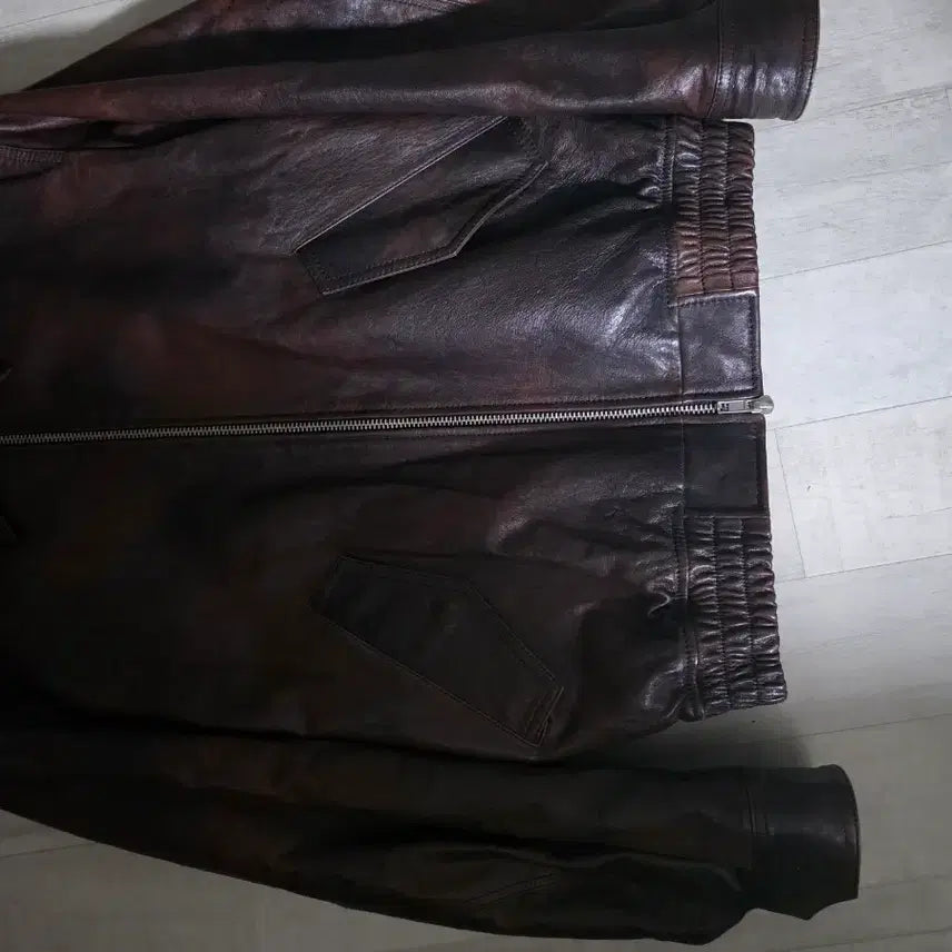 [BUNJANG] Dunst Burnished Lambskin Real Leather Blouson M / 던스트 버니시드 램스킨 리얼 레더 블루종 M