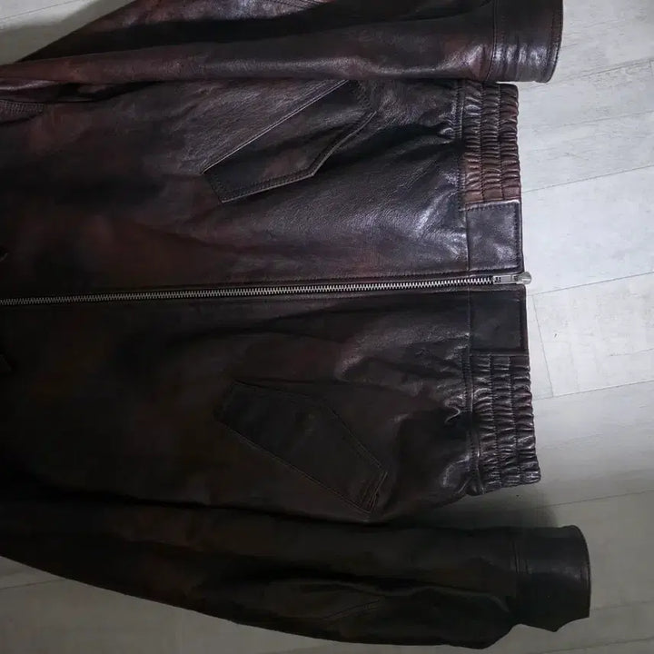 [BUNJANG] Dunst Burnished Lambskin Real Leather Blouson M / 던스트 버니시드 램스킨 리얼 레더 블루종 M