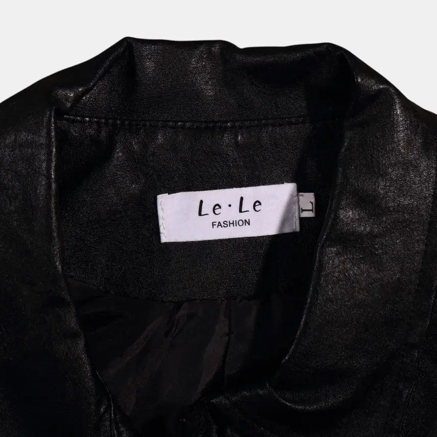 [BUNJANG] B386 Faux Leather Crop Jacket / 페이크레더 크롭자켓  B386