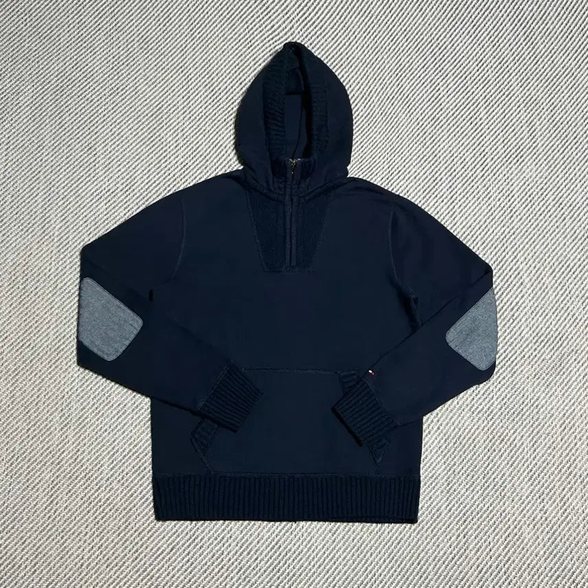[BUNJANG] Tommy Hilfiger Navy Fleece Half-Zip Hoodie / [M] Tommy 타미힐피거 네이비 기모 반집업 후드티