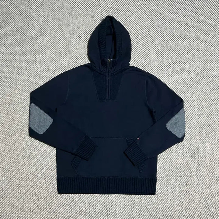 [BUNJANG] Tommy Hilfiger Navy Fleece Half-Zip Hoodie / [M] Tommy 타미힐피거 네이비 기모 반집업 후드티