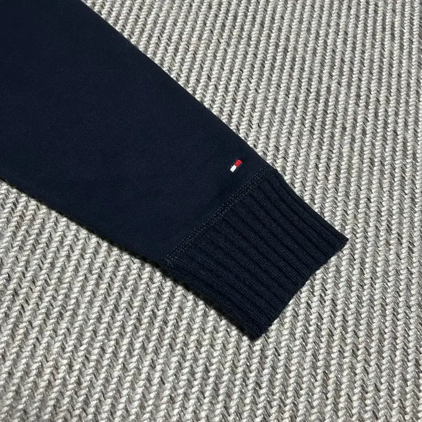 [BUNJANG] Tommy Hilfiger Navy Fleece Half-Zip Hoodie / [M] Tommy 타미힐피거 네이비 기모 반집업 후드티