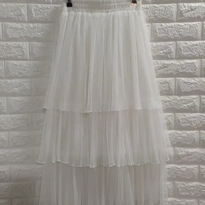 [BUNJANG] White Ruffled Long Skirt / 화이트 캉캉 롱스커트