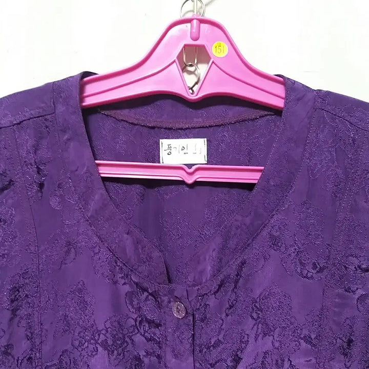 [BUNJANG] Unspecified Brand Purple Summer Blouse / ㅋ151 풍기인견상의