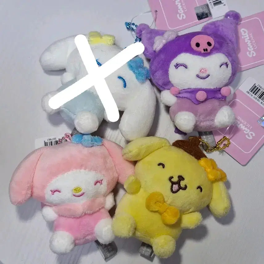 [BUNJANG] Sanrio Characters Pastel Doll Keychain / 산리오 캐릭터즈 파스텔 인형 키링 시나모롤 폼폼푸린 마이멜로디 쿠로미