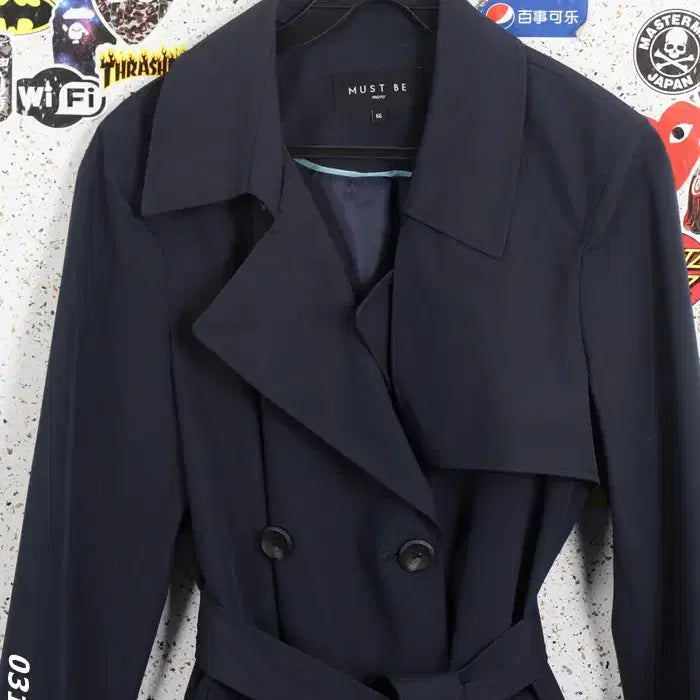 [BUNJANG] MustB Navy Trench Coat - Women&