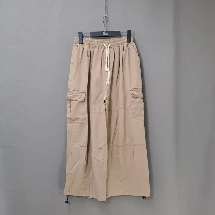 [BUNJANG] Beige Cargo Wide Pants / 베이지색 카고 와이드 바지