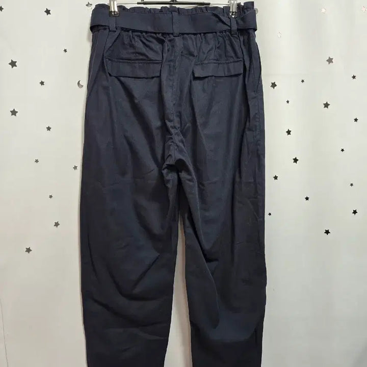 [BUNJANG] Edge Navy Belt Wide Pants 77 / 엣지 네이비 벨트 와이드 팬츠 77