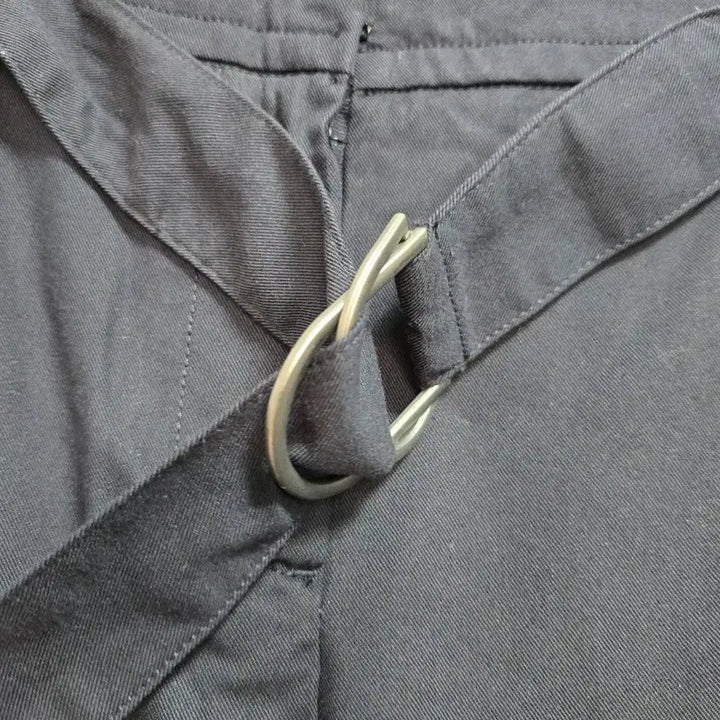 [BUNJANG] Edge Navy Belt Wide Pants 77 / 엣지 네이비 벨트 와이드 팬츠 77