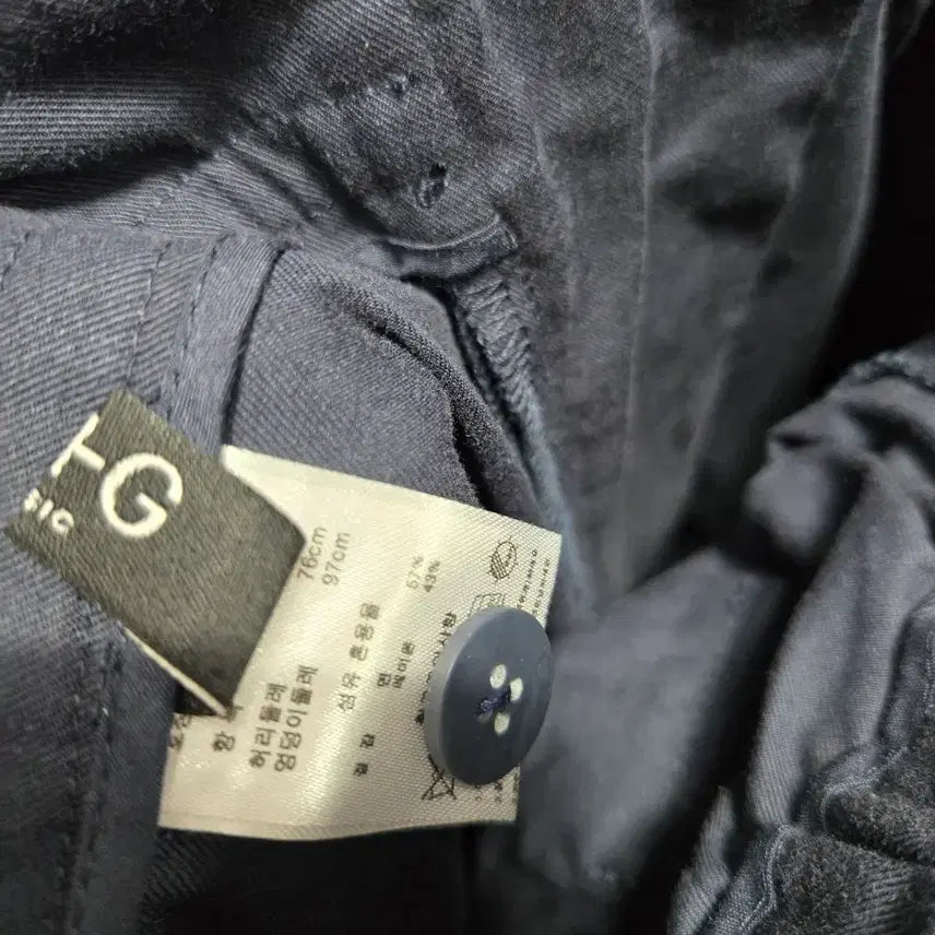 [BUNJANG] Edge Navy Belt Wide Pants 77 / 엣지 네이비 벨트 와이드 팬츠 77
