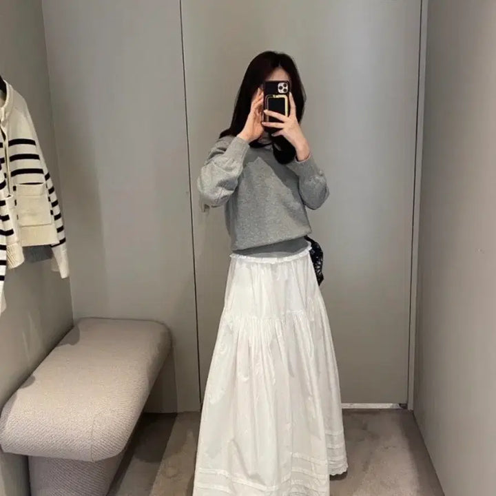 [BUNJANG] Bloom in May Pond Round Knit - Gray / 블룸인메이 폰드 라운드 니트 - 그레이 (셀렉제품)