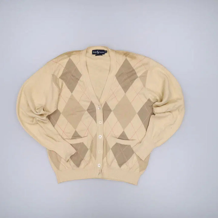 [BUNJANG] Polo Argyle Cotton Cardigan / 100 폴로 아가일 코튼 가디건 0325H1
