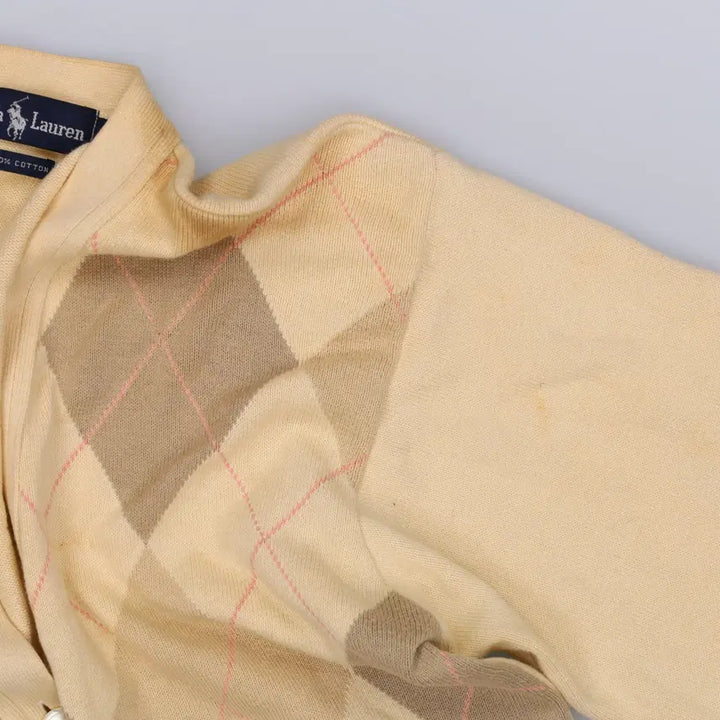 [BUNJANG] Polo Argyle Cotton Cardigan / 100 폴로 아가일 코튼 가디건 0325H1